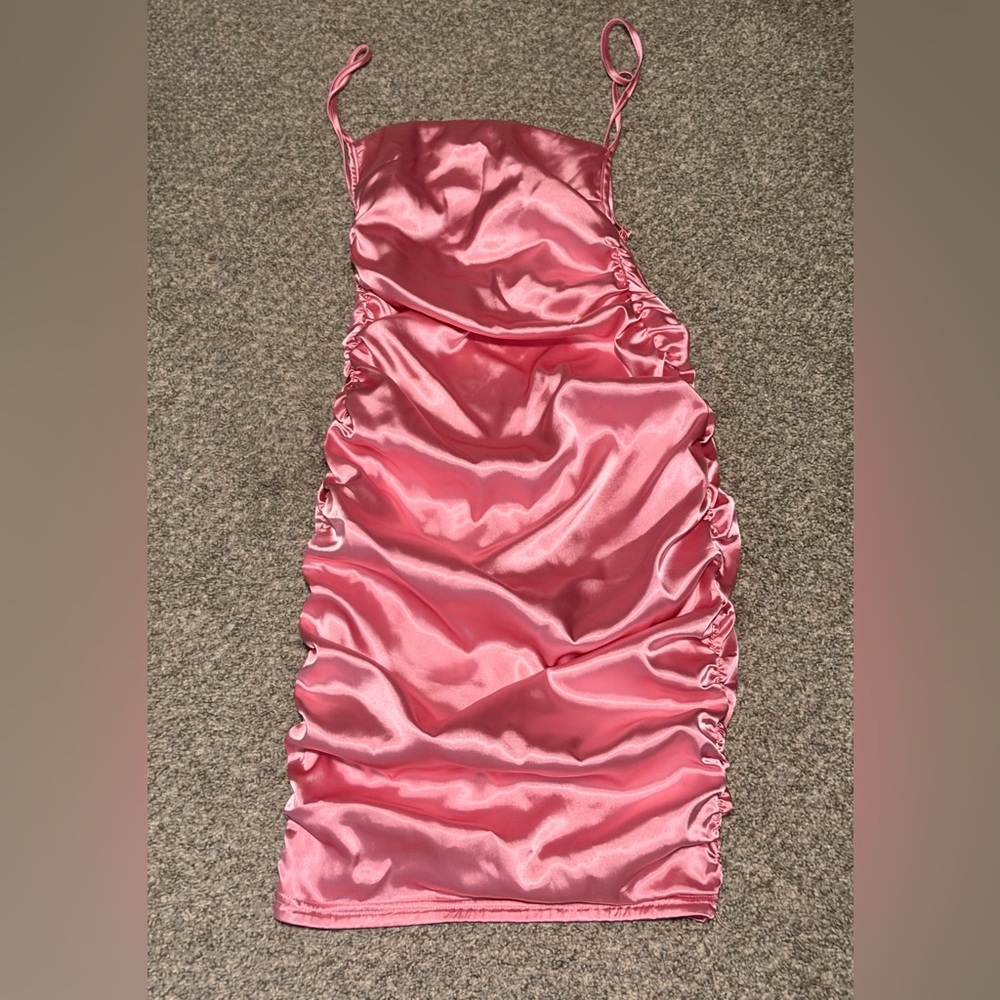 Fashion Nova Pink Satin Dress